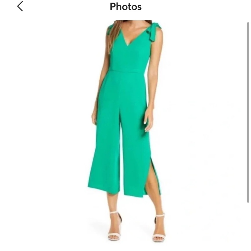 Lilly Pulitzer Jumpsuit Womens 4 Cropped Wide Leg Danni Green Emerald Isle